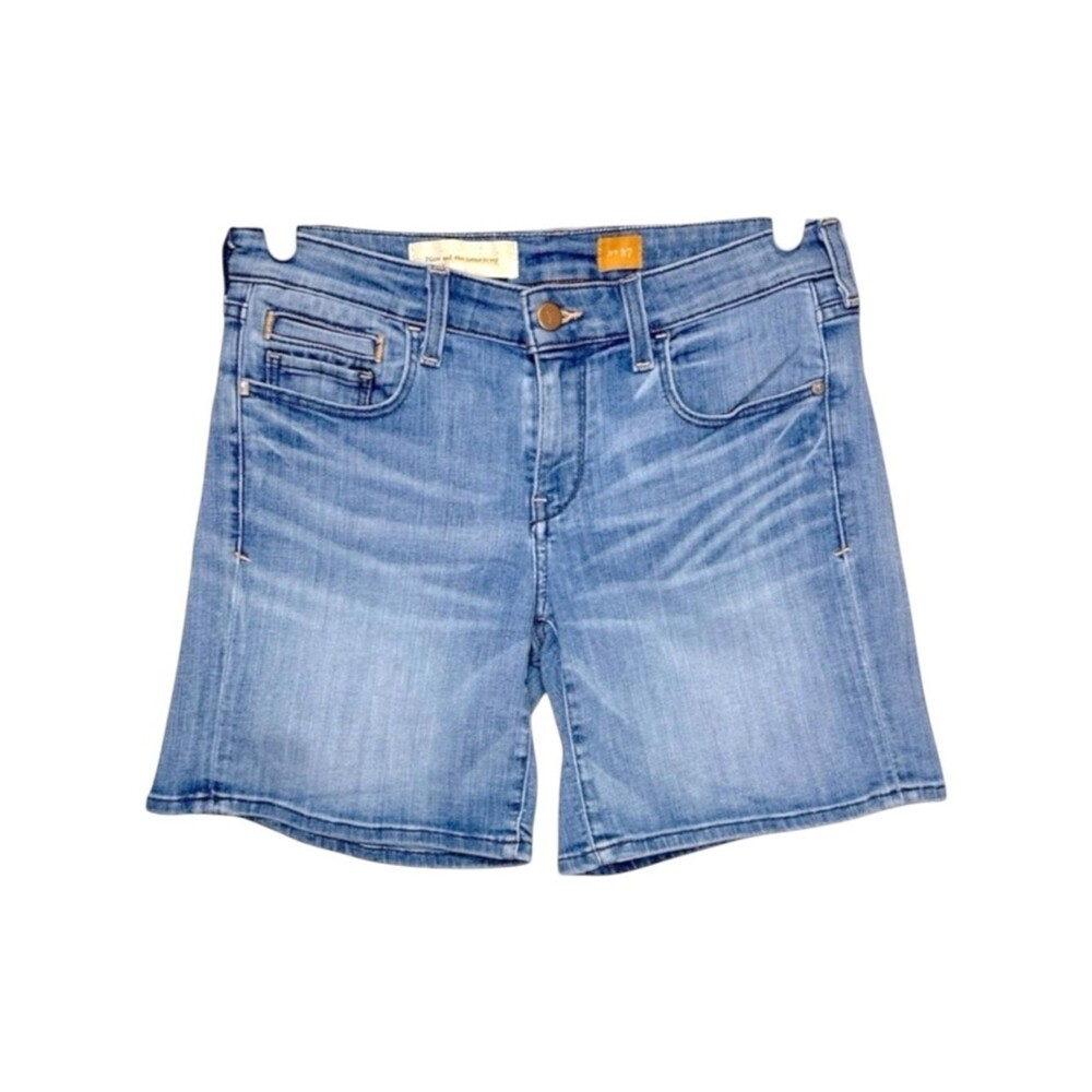 Anthropologie Pilcro Womens 27 Denim Bermuda Shorts Low Rise Coastal Casual